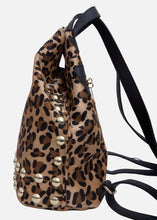 Load image into Gallery viewer, Hype Black N’ Metal Backpack Animal Natural Gold Elena Athanasiou
