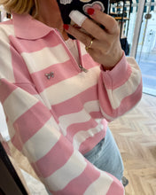 Φόρτωση εικόνας στο εργαλείο προβολής Συλλογής, POLO ZIP TOP PINK STRIPES BOOM
