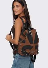 Load image into Gallery viewer, Hype Black N’ Metal Backpack EA Logo Brown Nikel Elena Athanasiou
