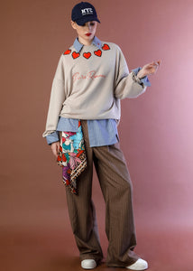 PURE ROMANCE SWEATSHIRT BEIGE HEARTS BEEME