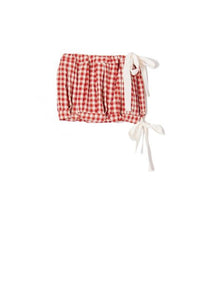 MINI PEPLUM SKIRT (RED)  MILKWHITE