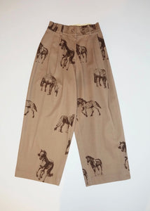 PRINTED PANTS CAMEL MILKWHITE