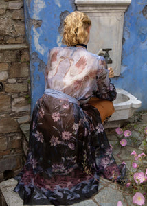 FIRST QUARTER KIMONO (SHEER PRINTED)  Nidodileda