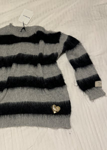 PULLOVER STRIPES BLACK MILKWHITE