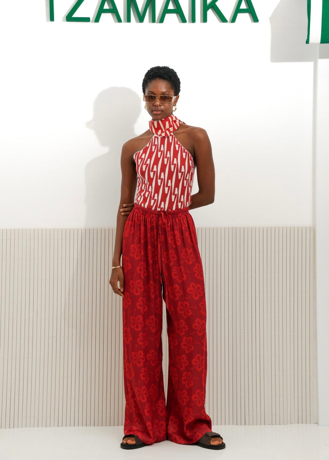 HIBISCUS PANTS RED ARPYES