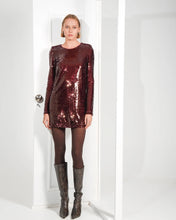 Load image into Gallery viewer, OPULENCE DRESS LONG SLEEVES BORDEAUX ARPYES
