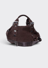 Load image into Gallery viewer, Hug Bag Suede Τσαντα Χειρος Καφε Small Elena Athanasiou
