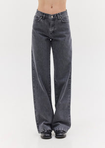 LILY STRAIGHT JEANS (GREY) SUNSETGO