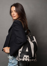 Load image into Gallery viewer, Hype Black N’ Metal Backpack EA Logo Nickel Elena Athanasiou
