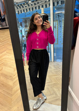 Load image into Gallery viewer, SHORT KNIT WITH BOWS FUCHSIA MILKWHITE
