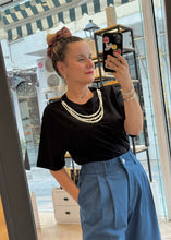 Load image into Gallery viewer, T-SHIRT WITH PEARLS MILKWHITE
