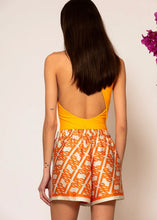 Load image into Gallery viewer, LSF Signature Print Wide Leg Shorts in Orange LESS SONDER FEELING
