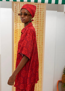 HIBISCUS LARGE SCARF RED ARPYES