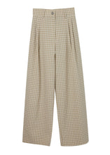 Load image into Gallery viewer, PANTS GREEN CHECK MILKWHITE
