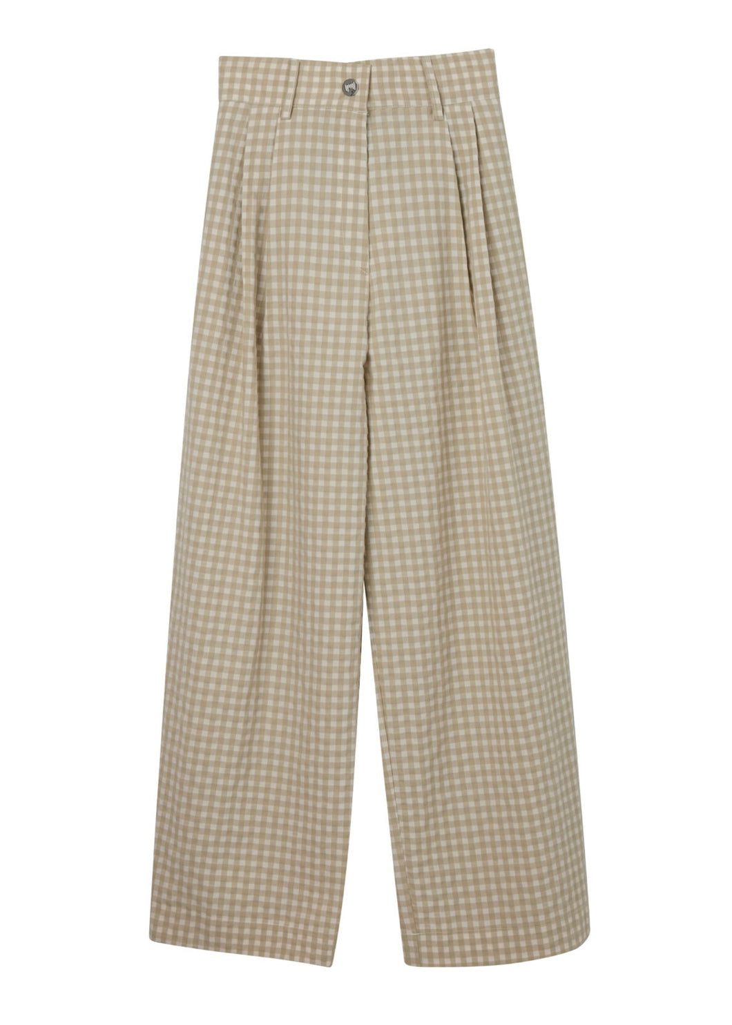 PANTS GREEN CHECK MILKWHITE