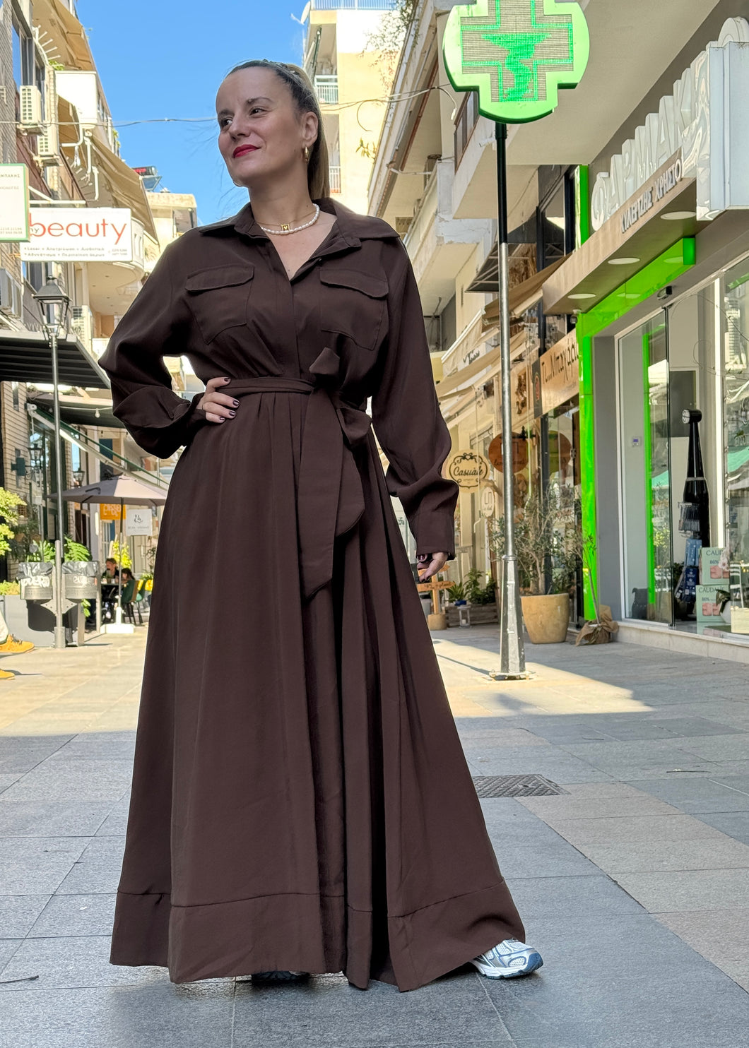 ELSA DRESS BROWN PALOMAS Y MARGARITAS