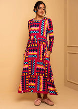 Φόρτωση εικόνας στο εργαλείο προβολής Συλλογής, Isabella Dress Diamond Stripes Jersey Φόρεμα με Τσέπες Petit Boutik
