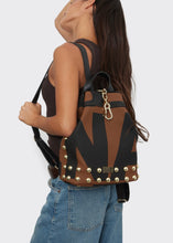 Load image into Gallery viewer, Hype Black N’ Metal Backpack EA Logo Brown Gold Elena Athanasiou

