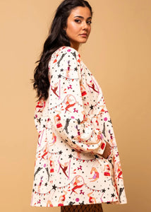 Melina Mini Dress Cream Circus Φούτερ Φόρεμα με Τσέπες Petit Boutik