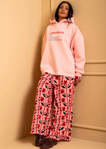 Lisa Pants Pink Pixel Flowers με Τσέπες Petit Boutik