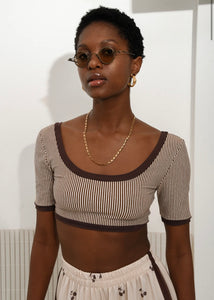 ROOTS CROP TOP BROWN ARPYES