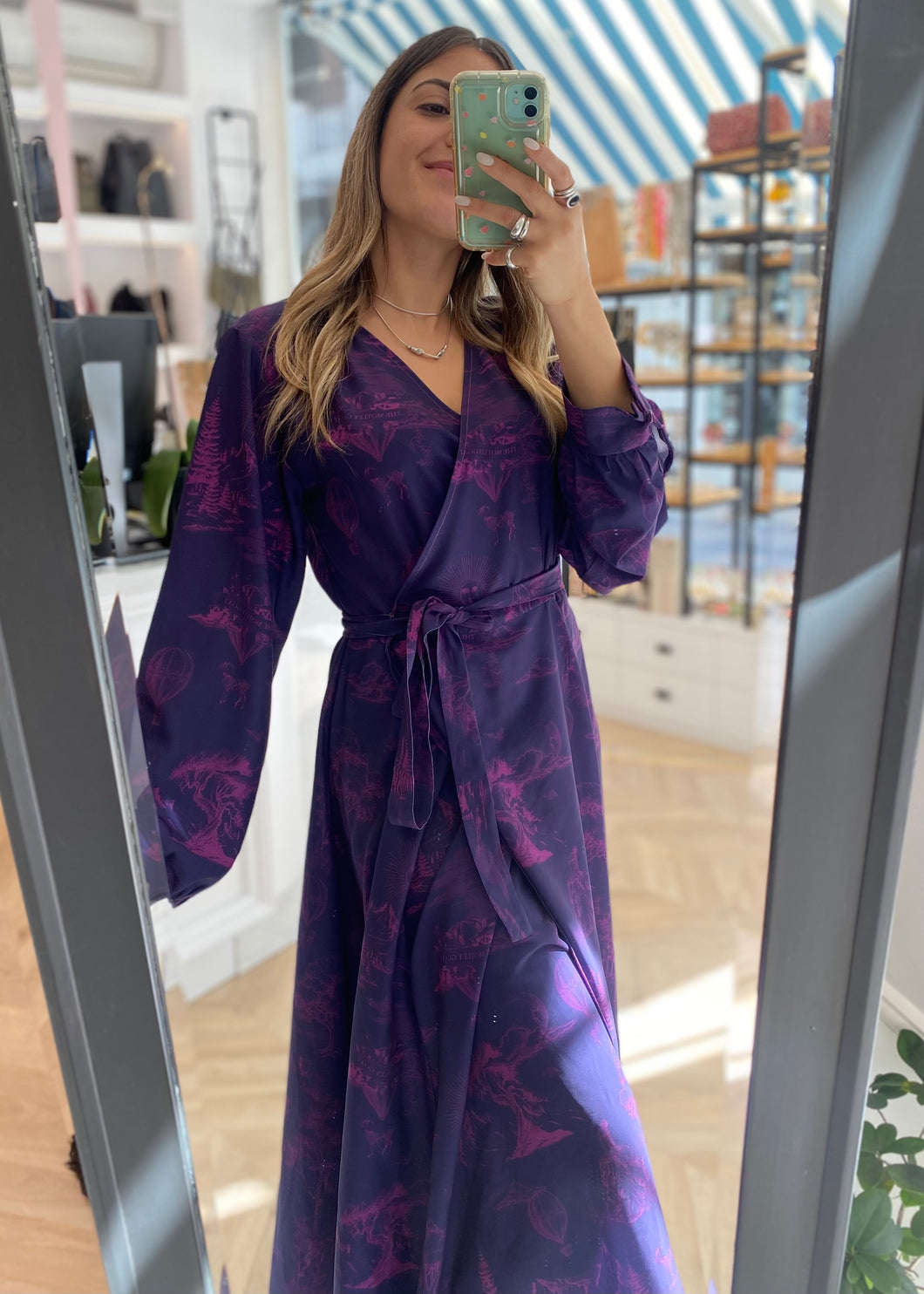 WRAP DRESS PURPLE THE MOTLEY GOAT