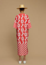 Load image into Gallery viewer, KIMONO POLIAIGOS (NAXOS CUSHION RED &amp; WHITE PRINT) MELITTA
