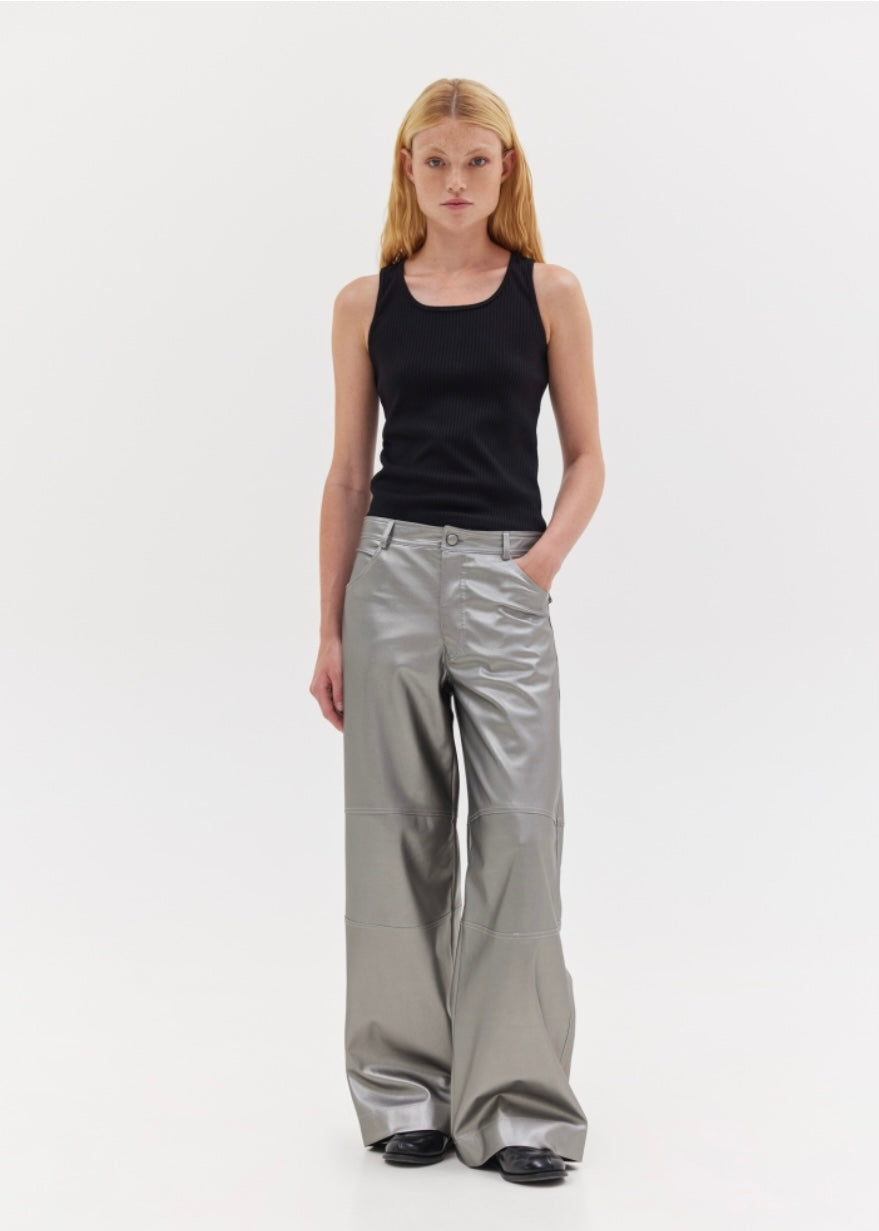 INAYA LEATHER PANTS (SILVER) SUNSETGO