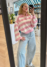 Φόρτωση εικόνας στο εργαλείο προβολής Συλλογής, POLO ZIP TOP PINK STRIPES BOOM
