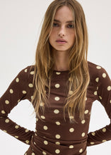 Load image into Gallery viewer, WENDY TOP POLKA BROWN/BUTTER SUNSETGO
