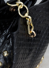 Load image into Gallery viewer, Retro Black N’ Metal Backpack Gold Black
