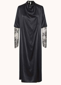 NEWMOON DRESS BLACK (SATIN LACE EMBELLISHED) Nidodileda