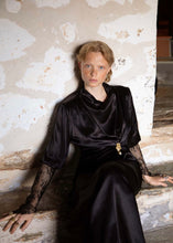 Load image into Gallery viewer, NEWMOON DRESS BLACK (SATIN LACE EMBELLISHED) Nidodileda
