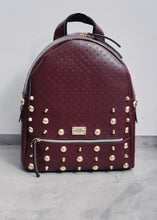 Load image into Gallery viewer, Retro Backpack Large Burgundy Gold Elena Athanasiou
