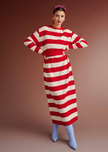 WESTIN KNITTED DRESS (RED) KARAVAN