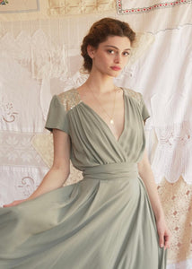 CORNEILLE DRESS (GREEN) MADAME SHOUSHOU