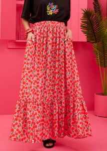 Kiara Skirt Vis Pink Cherries Φούστα Petit Boutik