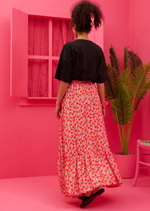 Kiara Skirt Vis Pink Cherries Φούστα Petit Boutik