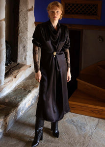 NEWMOON DRESS BLACK (SATIN LACE EMBELLISHED) Nidodileda