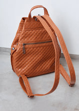 Load image into Gallery viewer, Retro Black N’ Metal Backpack Cognac Nickel Elena Athanasiou
