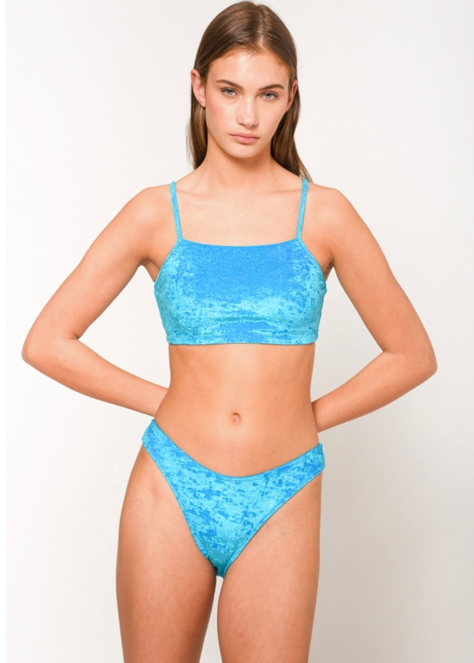 NICOLE VELVET BIKINI Sun.Set.Go (AQUA)