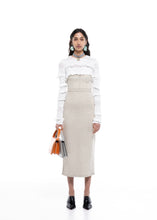 Load image into Gallery viewer, MIDI DENIM OFF WHITE DRESS MILKWHITE
