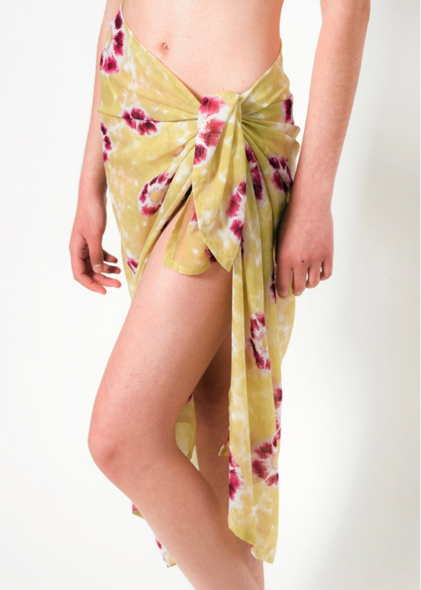 SEABREEZE C-THROUGH PAREO Sun.Set.Go (LIME TIE DYE)
