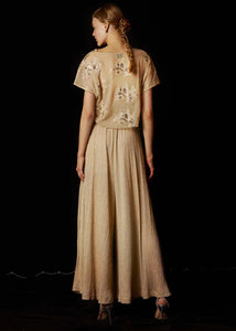 LIGHTGOLD PANTS (PLEATED FOIL WIDE-LEG) Nidodileda