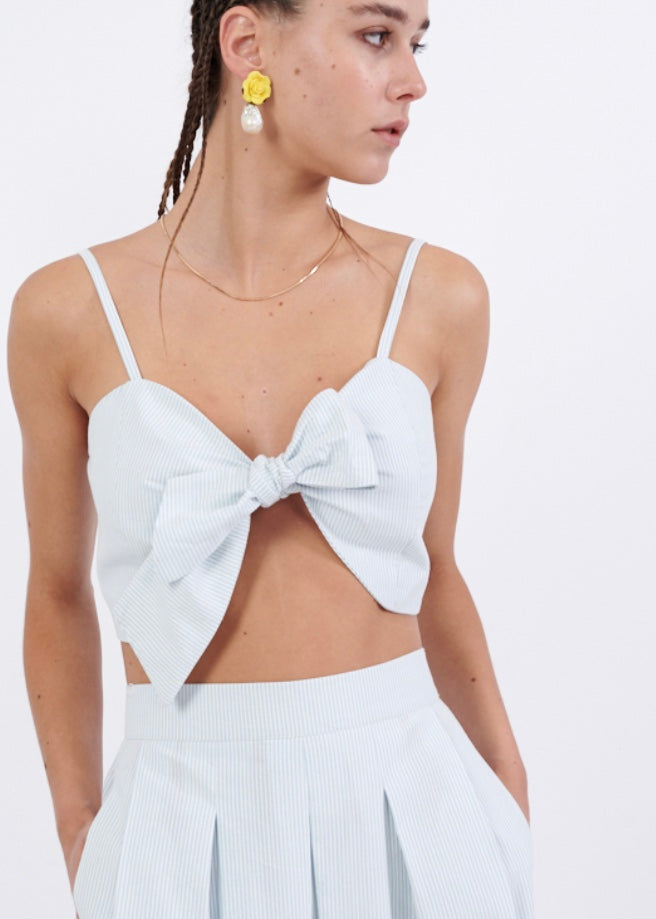 Μπουστάκι δετό SS20 Milkwhite Baby Blue