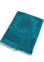Load image into Gallery viewer, MONOCHROME BEACH TOWEL Sun Of A Beach (JUST TEAL)
