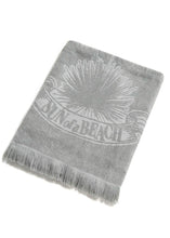 Load image into Gallery viewer, MONOCHROME BEACH TOWEL Sun Of A Beach (JUST SILVER)
