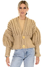 Φόρτωση εικόνας στο εργαλείο προβολής Συλλογής, Padded Crop Cardigan MUMSHANDMADE (Beige)
