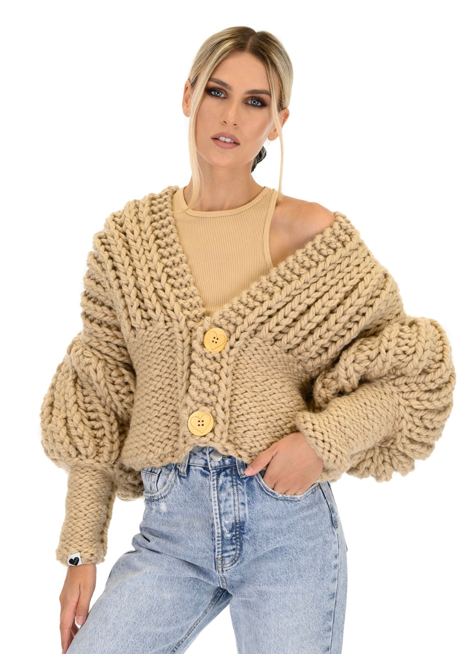Padded Crop Cardigan MUMSHANDMADE (Beige)