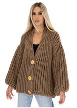 Load image into Gallery viewer, Merino Button-Up Cardigan MUMSHANDMADE (Mocha)
